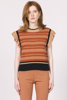 Crew Nk Ruffle Sleeve