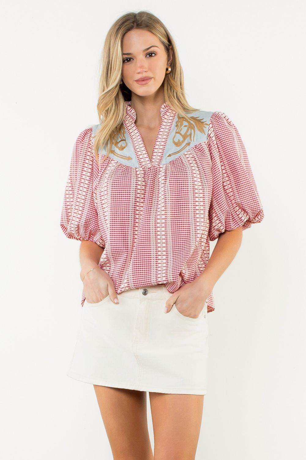 Embroidered Horse Top