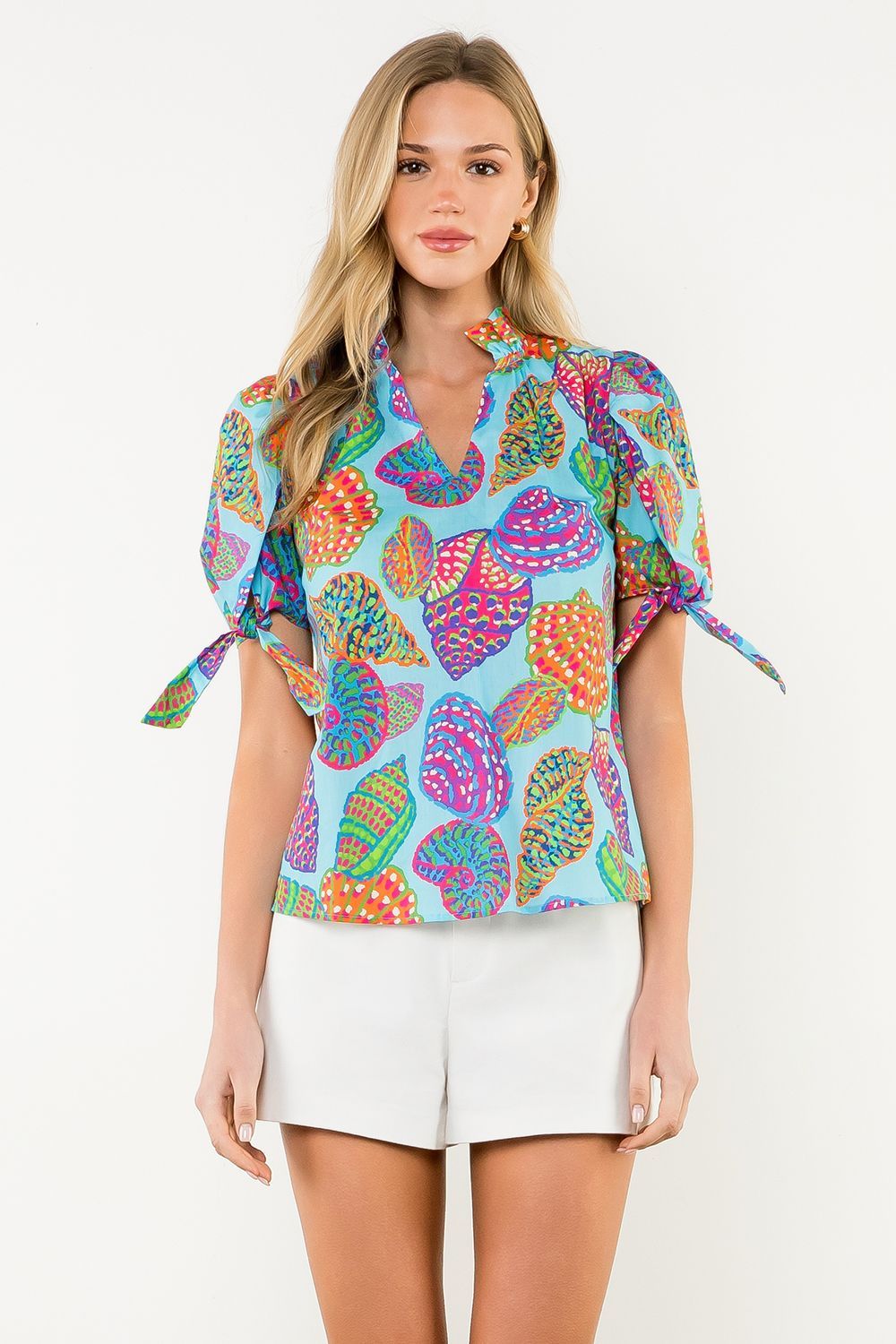 S/S Shell Print Top