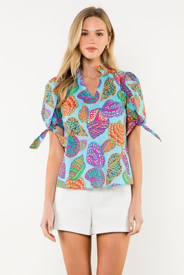 S/S Shell Print Top