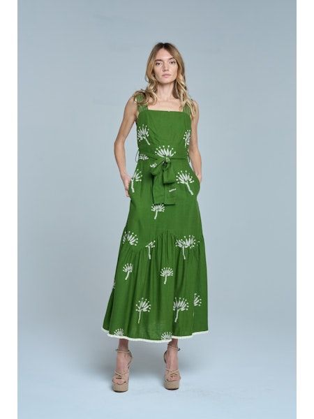 Embroidered Midi Dress
