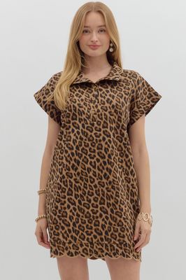 Leopard Print Scallop Hem Mini