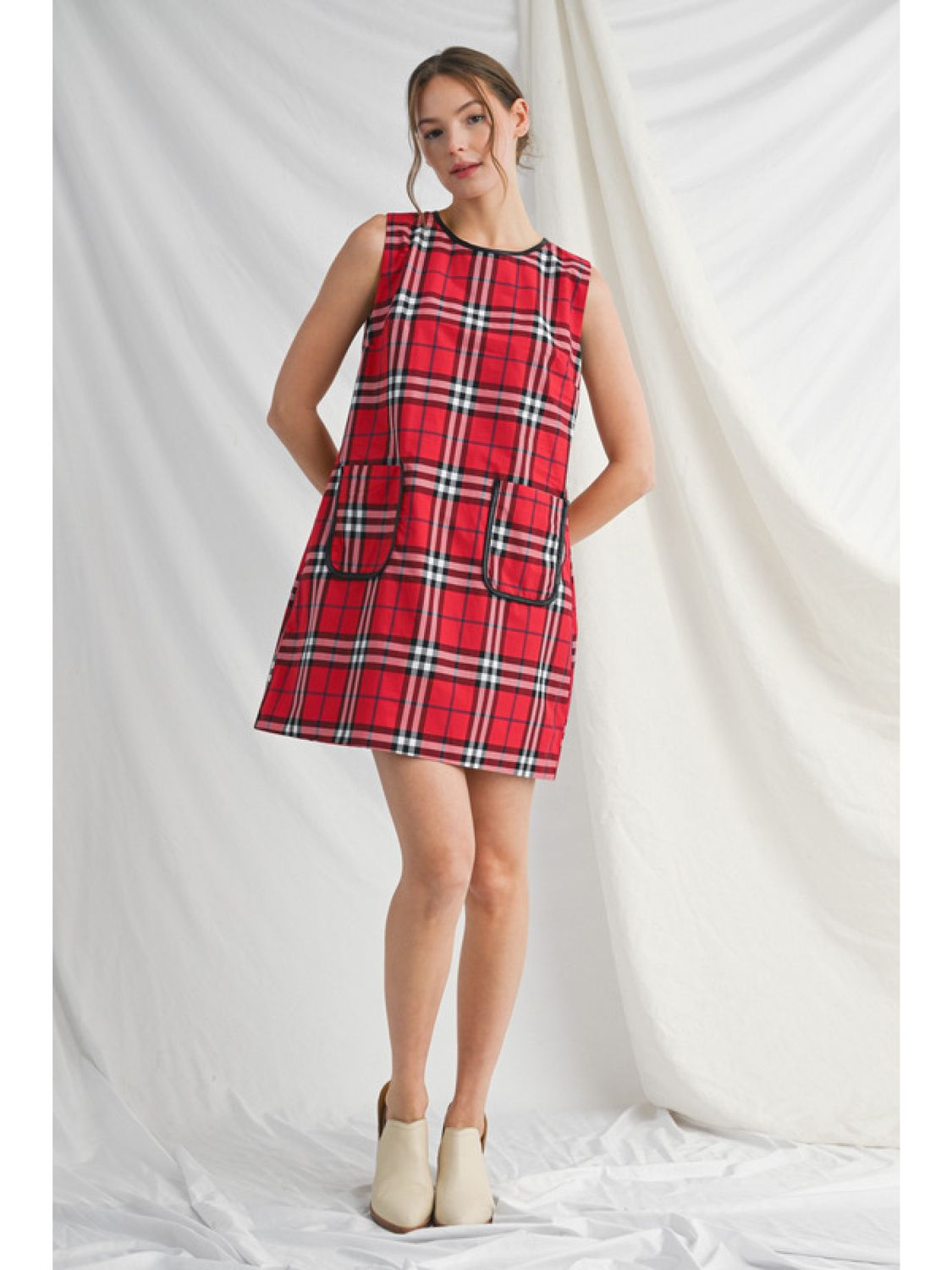 Plaid Mini, Size: L, Color: Red