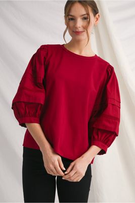 3/4 Sleeve Solid Top