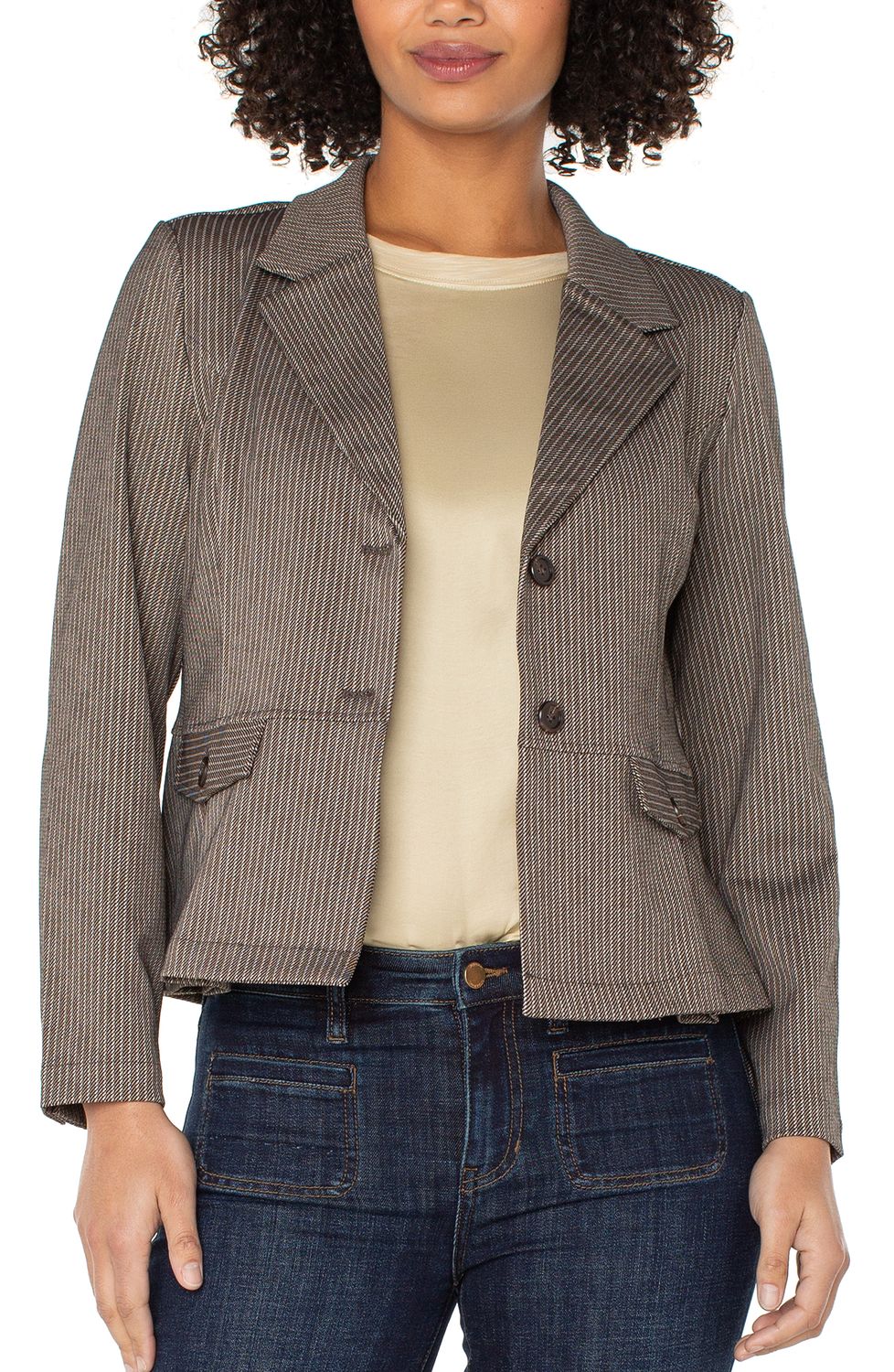 Peplum Blazer Stripe