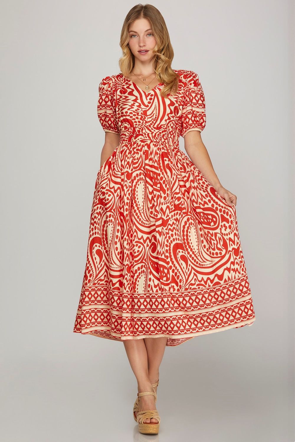 Border Printed Midi
