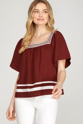 Square Neck Woven Top
