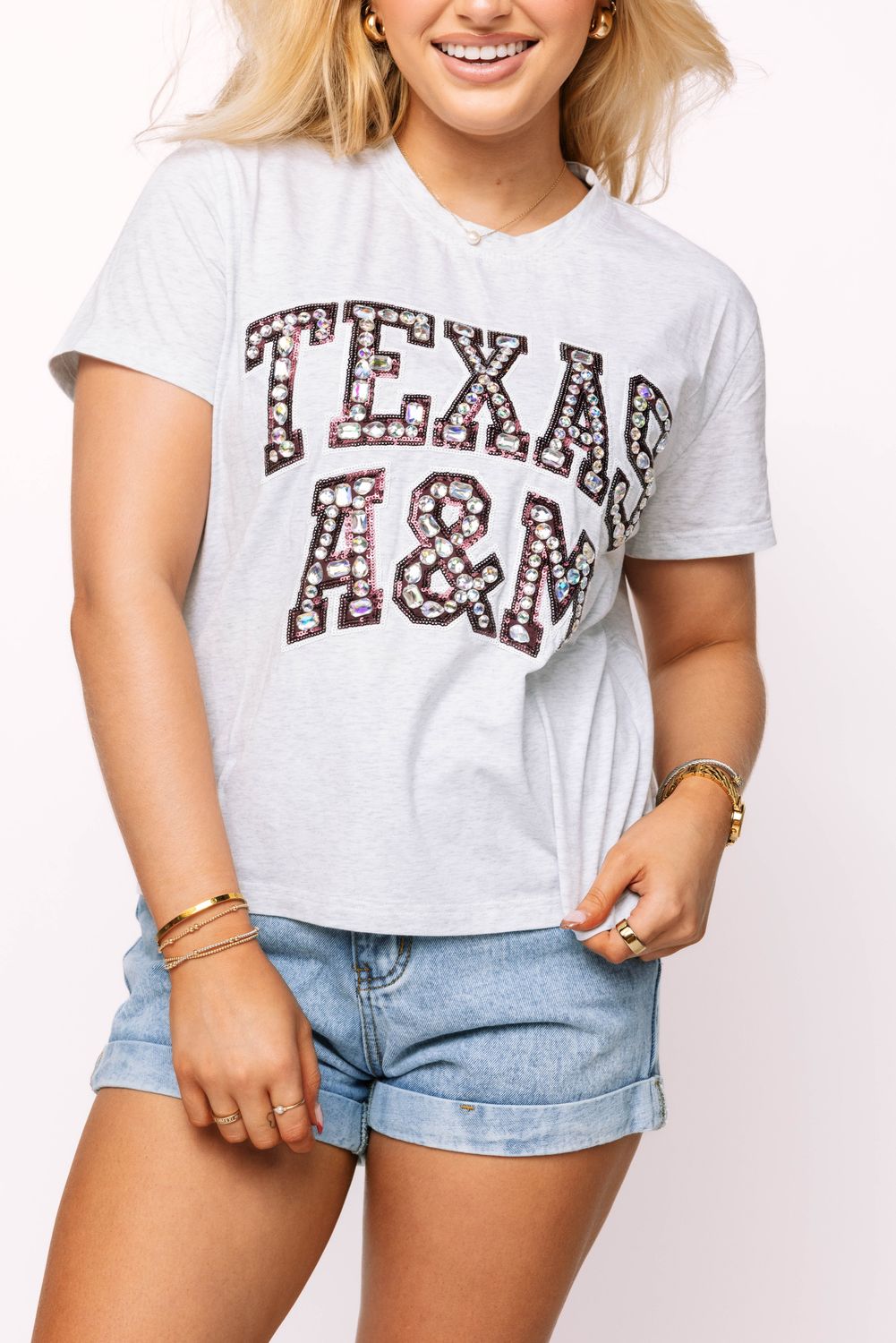 Texas A&amp;M Jewel Letter Tee