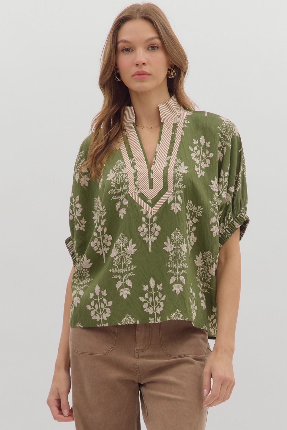 Botanical Print Dolman Top