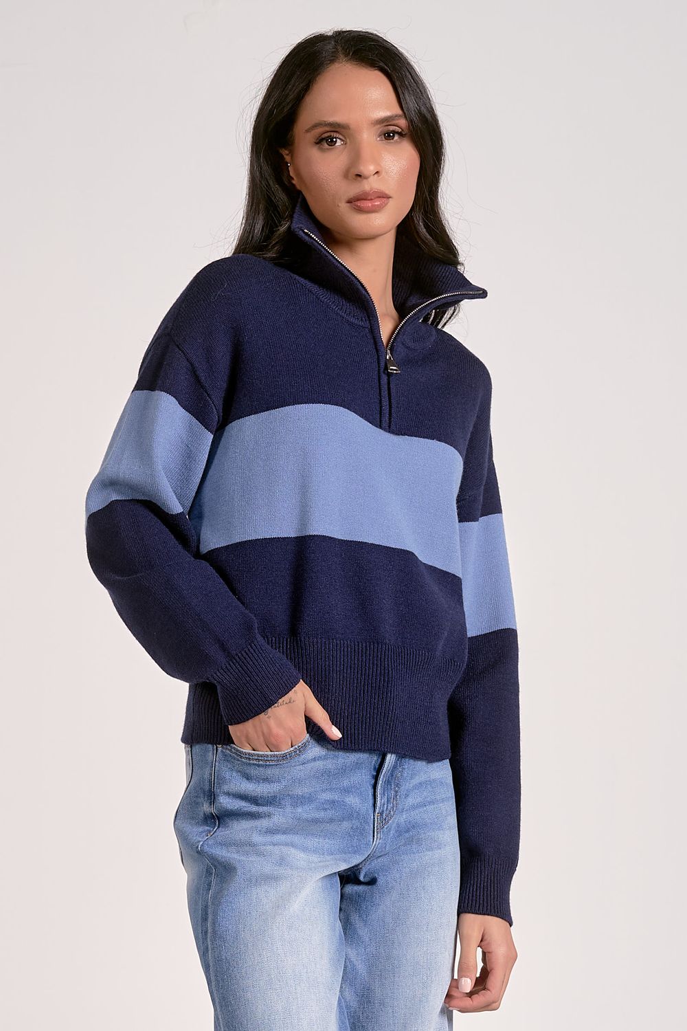 Zipper Front Sweater