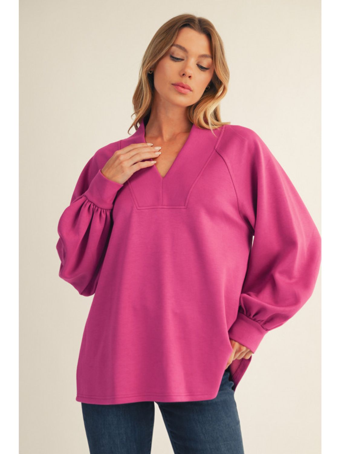 Raglan Sleeve V Neck