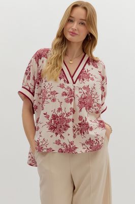 Dolman Sleeve Floral Top