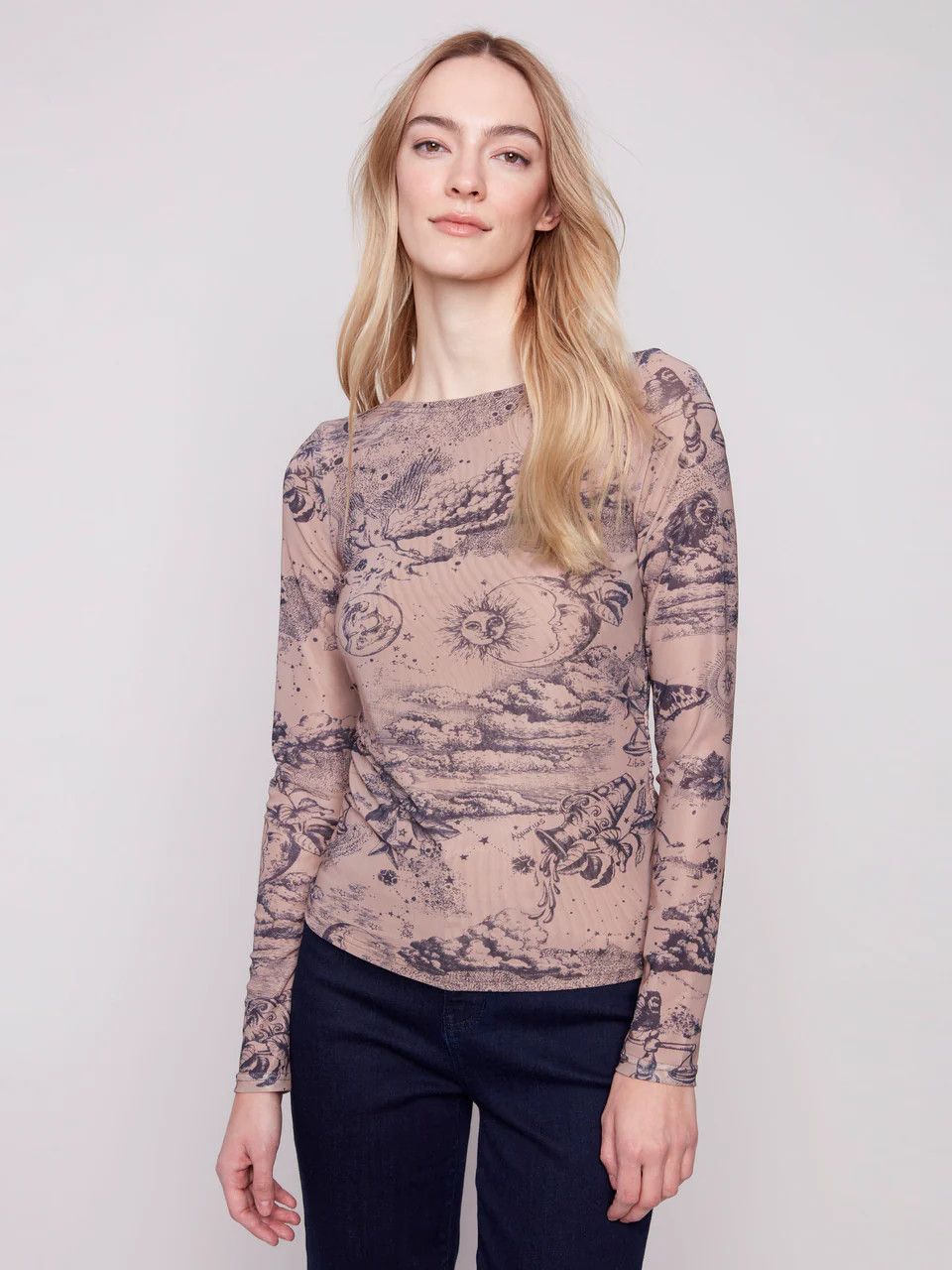 Ruched Mesh Top