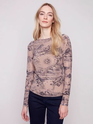 Ruched Mesh Top