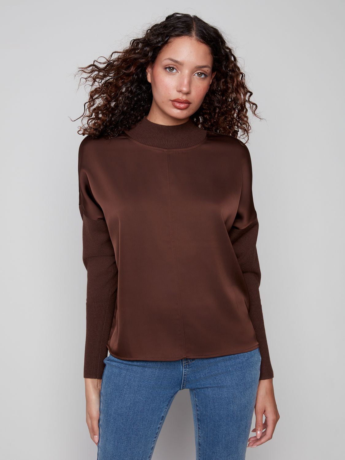 Satin Knit Combo Top