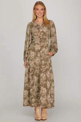 L/S Tiered Maxi Dress