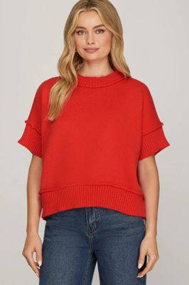 Drop Sleeve Crew Neck Sweater