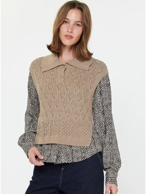 L/S Combo Sweater Top
