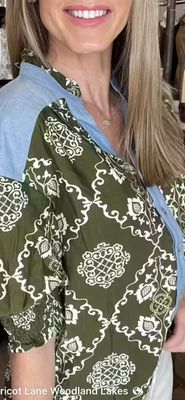 S/S Button Up Mixed Pattern