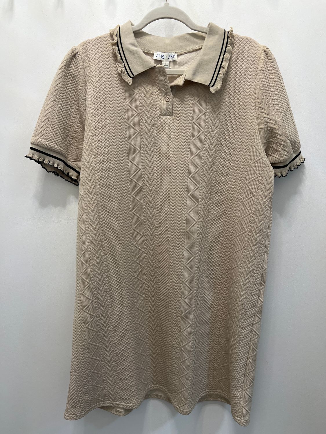 Knit Mini Dress, Color: Taupe, Size: L