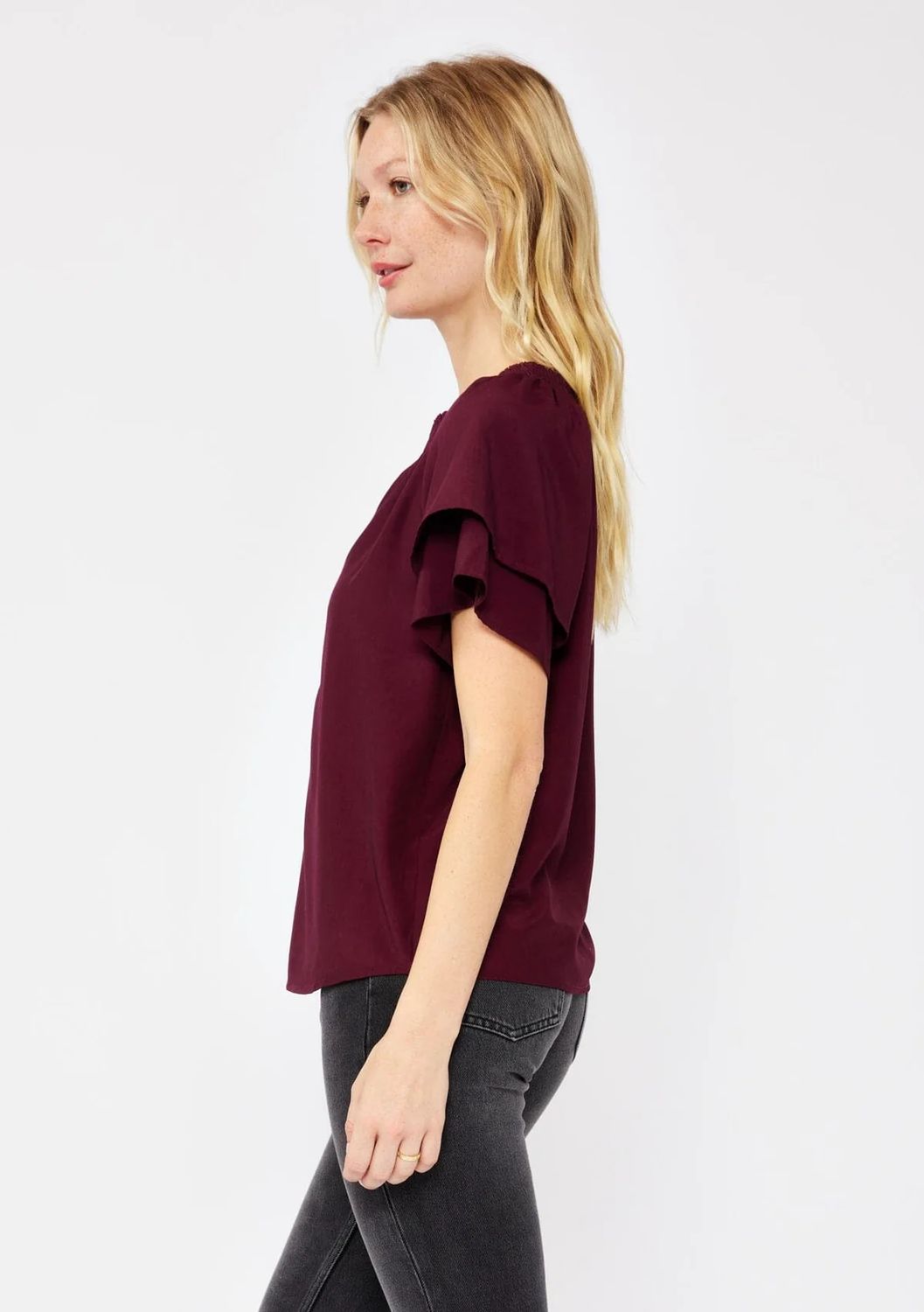 Solid Split Neck Top
