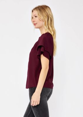Solid Split Neck Top