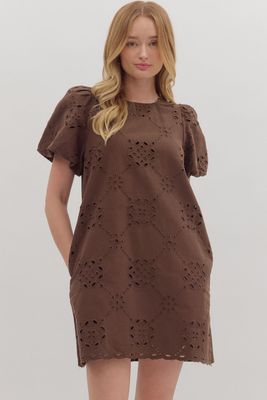 Solid Puff Sleeve Dress