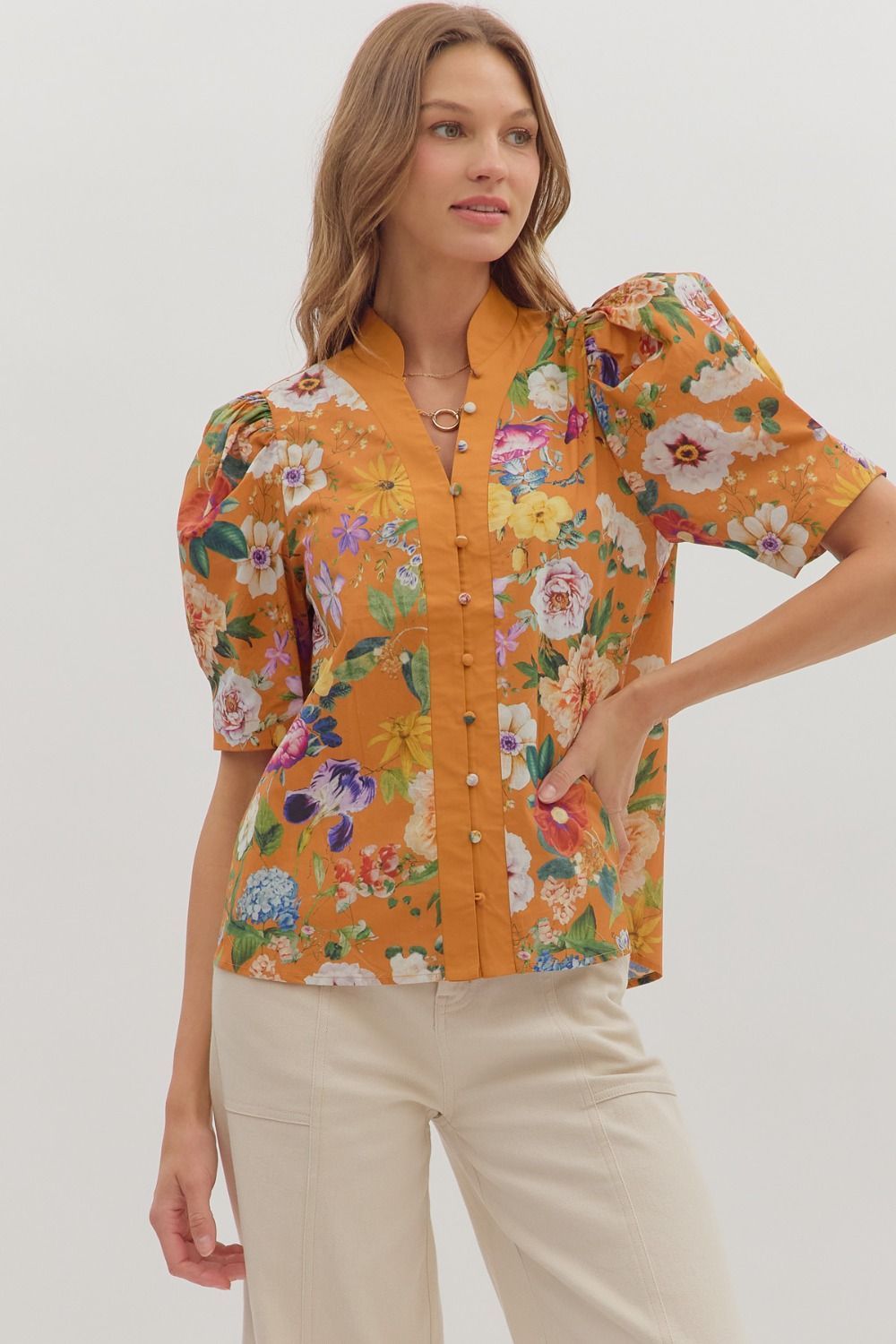 Fall Floral Print Top