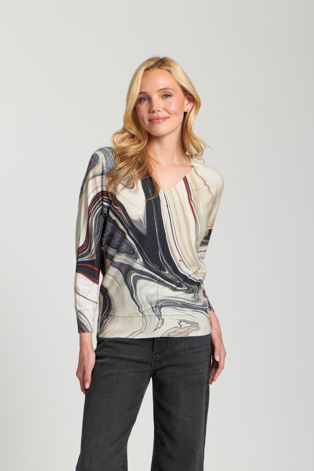 Marble Print Pullover