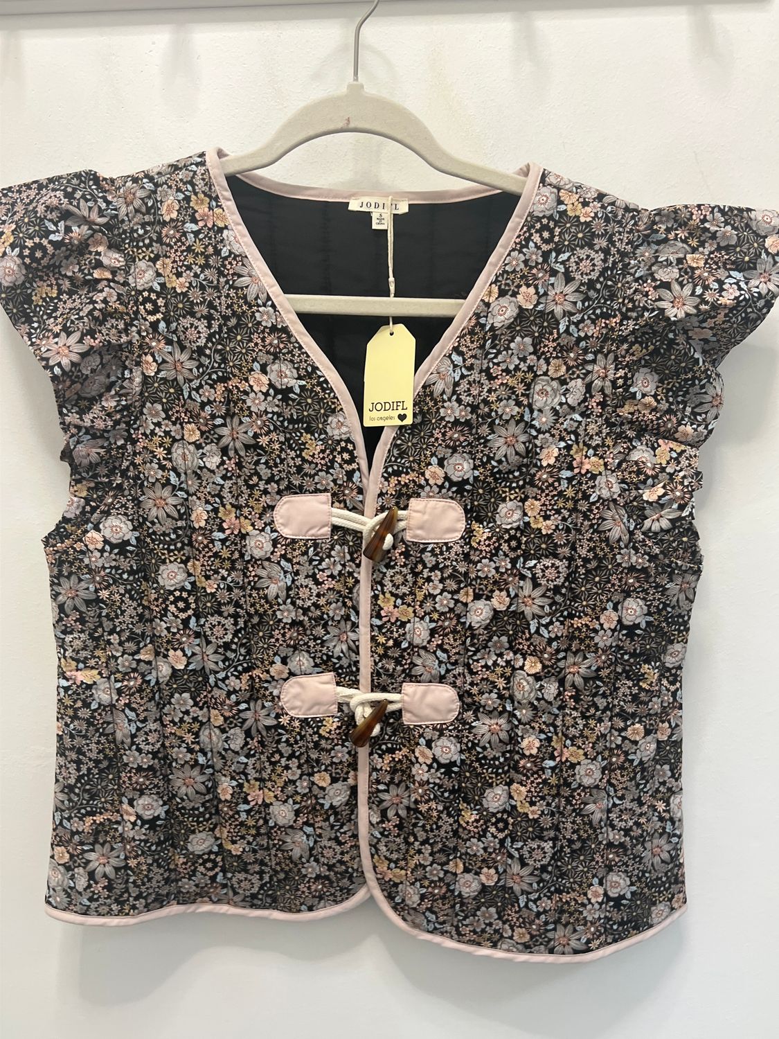 Quilted Vest, Color: Blk Multi, Size: L