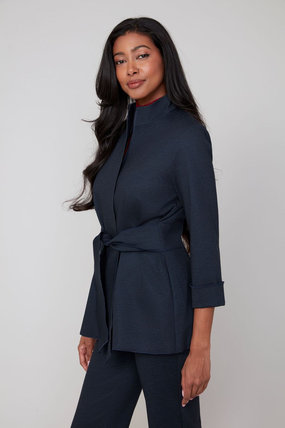Knit Jacket w/ Tie Belt