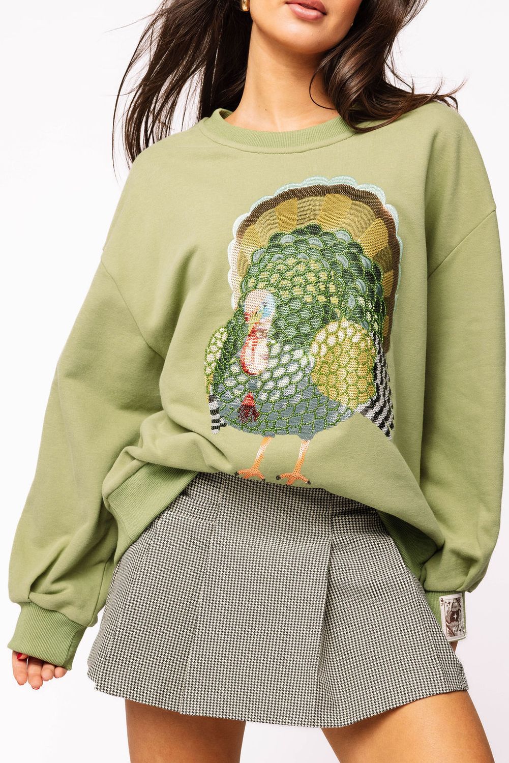 Big Turkey Sweatshirt, Color: Olive, Size: M