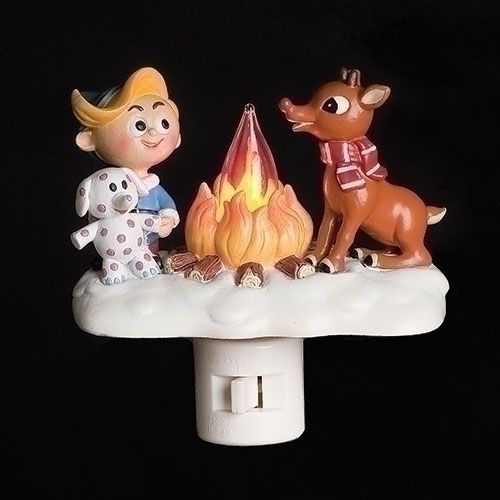 Rudolph &amp; Elf Campfire Nightlight