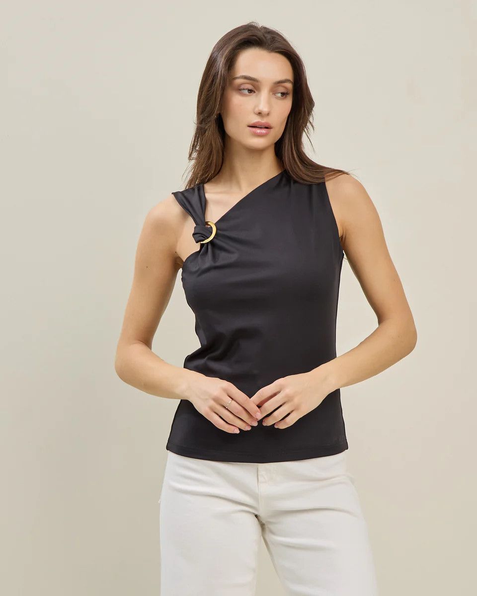 Gold Accent Jersey Knit Tank