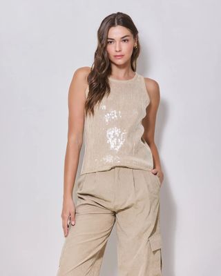 Sequin Front Tank