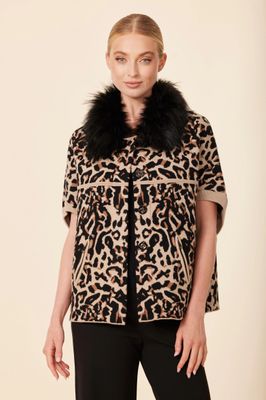 Faux Fur Trim Cardigan
