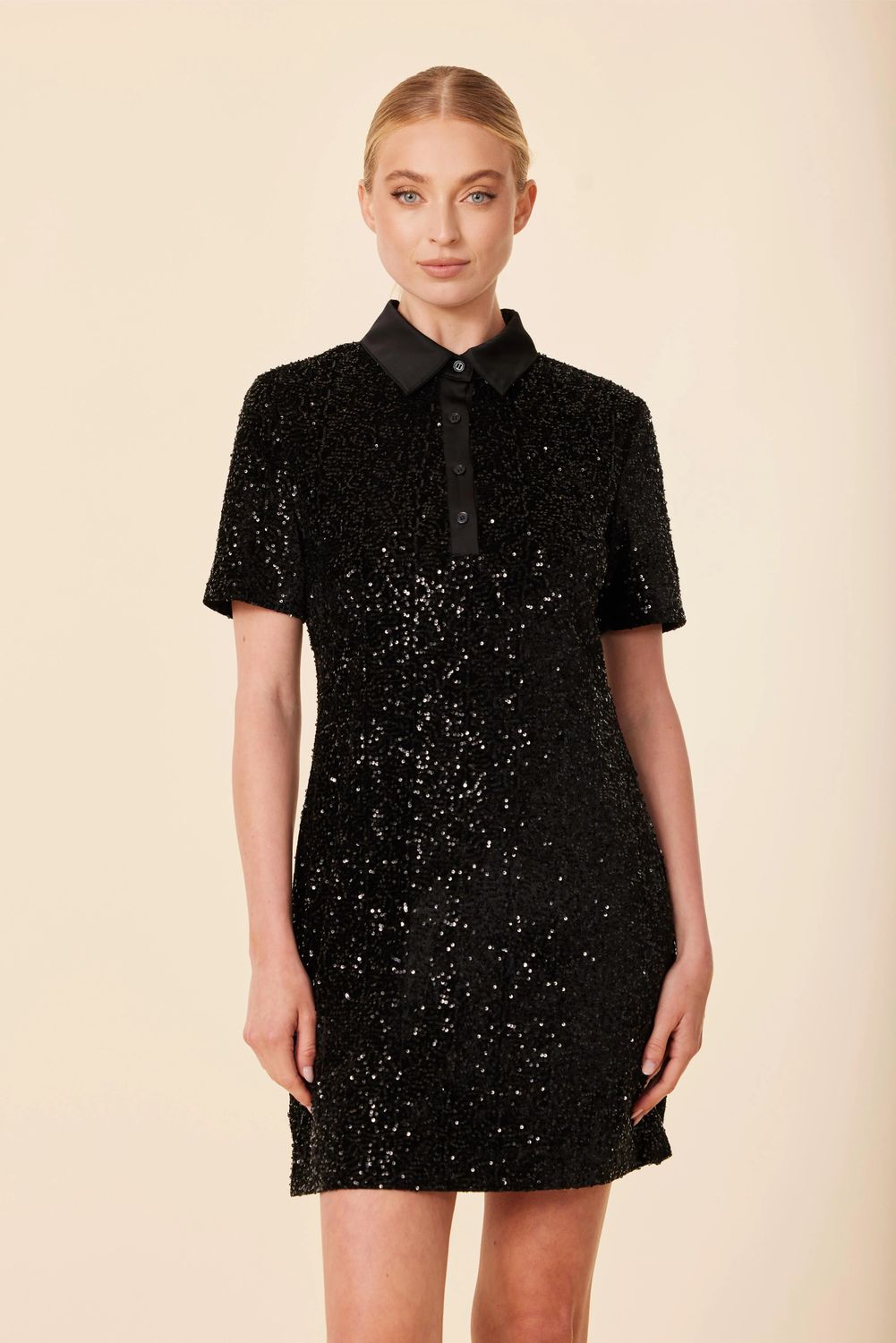 Sequin Polo S/S Dress