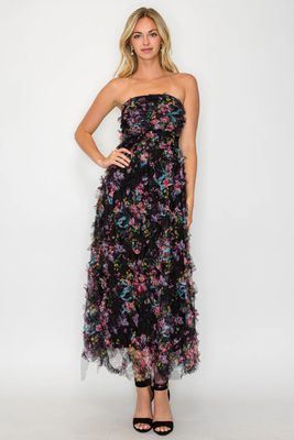 Whisper Bloom Tube Maxi Dress