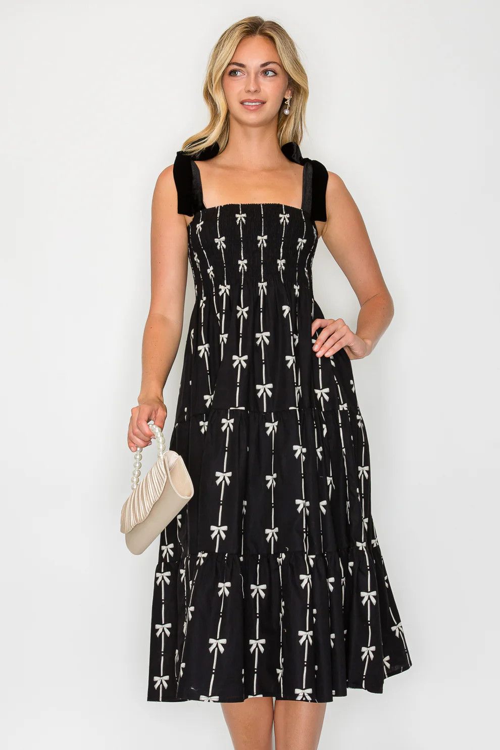 Holiday Bow Midi Dress