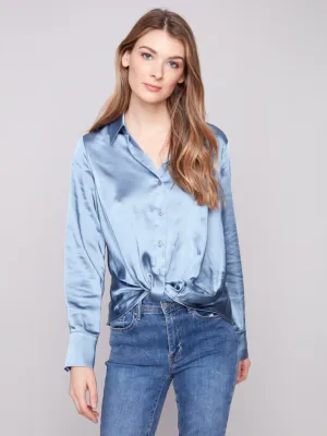 Satin Twist Front Top Solid