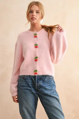 Cherry Button Sweater