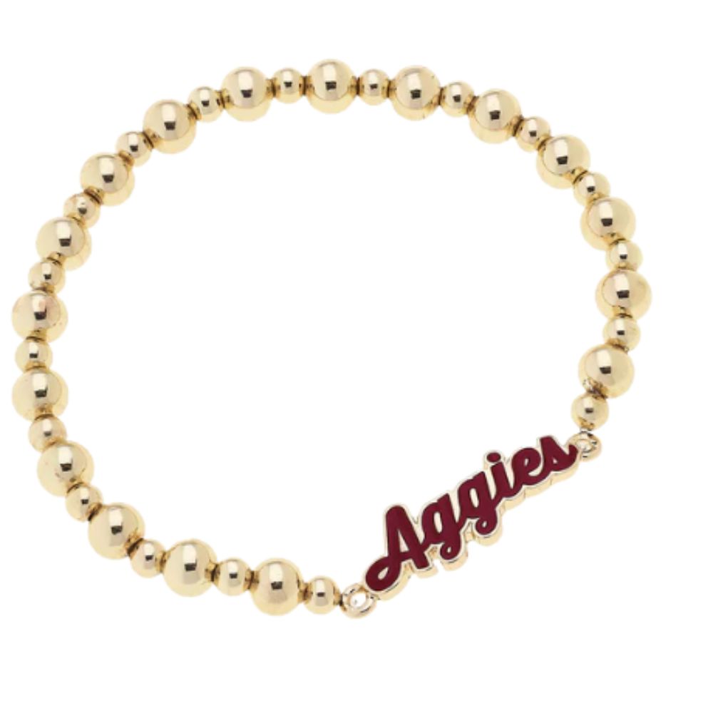 Stretch Bead Bracelet, Color: Aggies