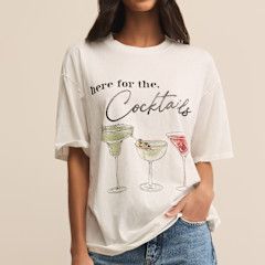 Cocktails City Tee, Color: Sea Salt, Size: L
