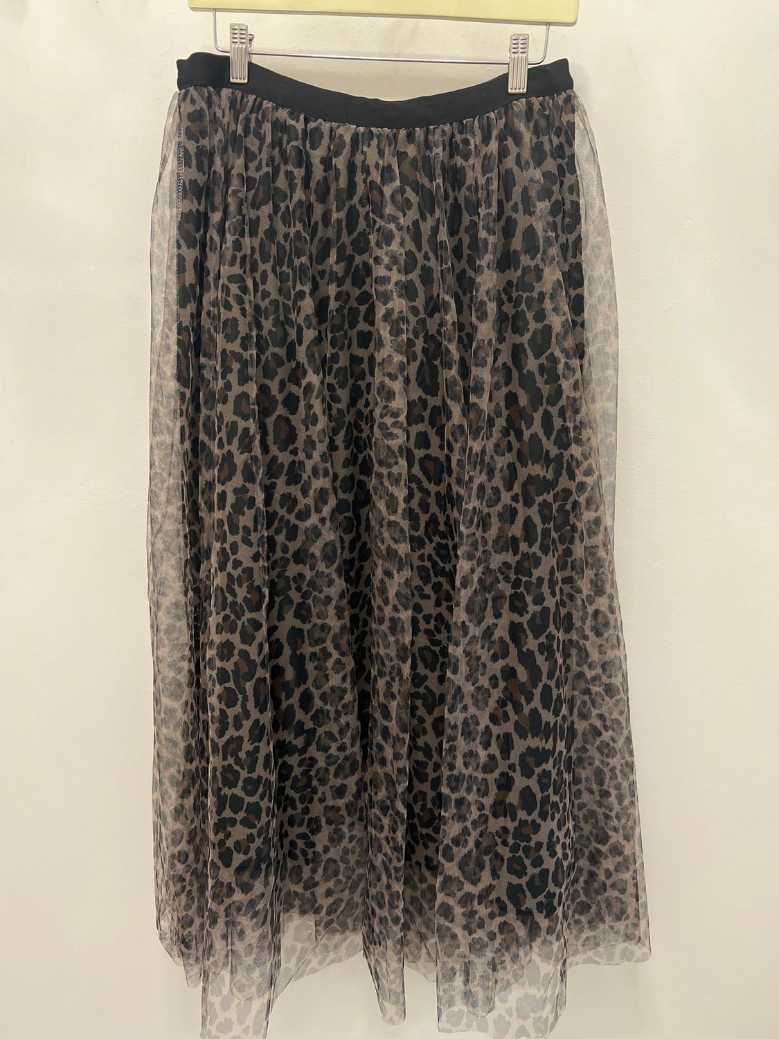 Leopard Tulle Skirt, Color: Brown, Size: XL