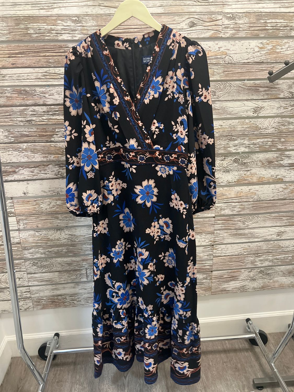 Brit Maxi A-Line Dress, Color: Black/Blue, Size: 10