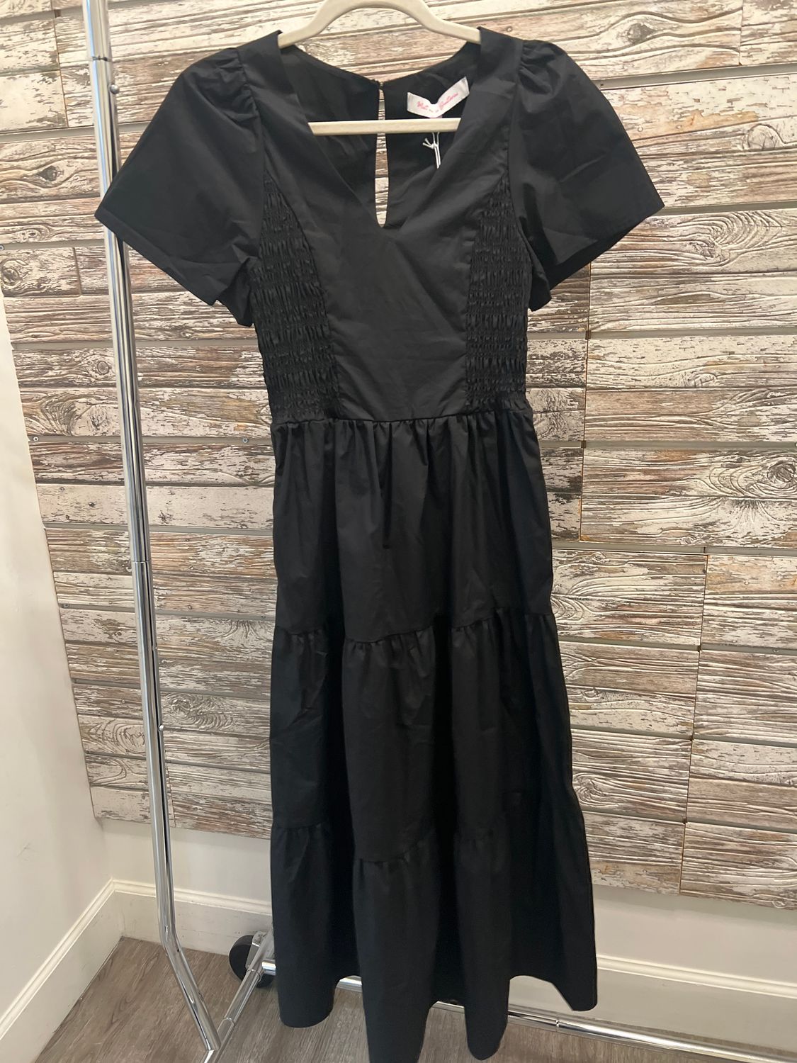 Poplin Side Smock Maxi, Color: Black, Size: L