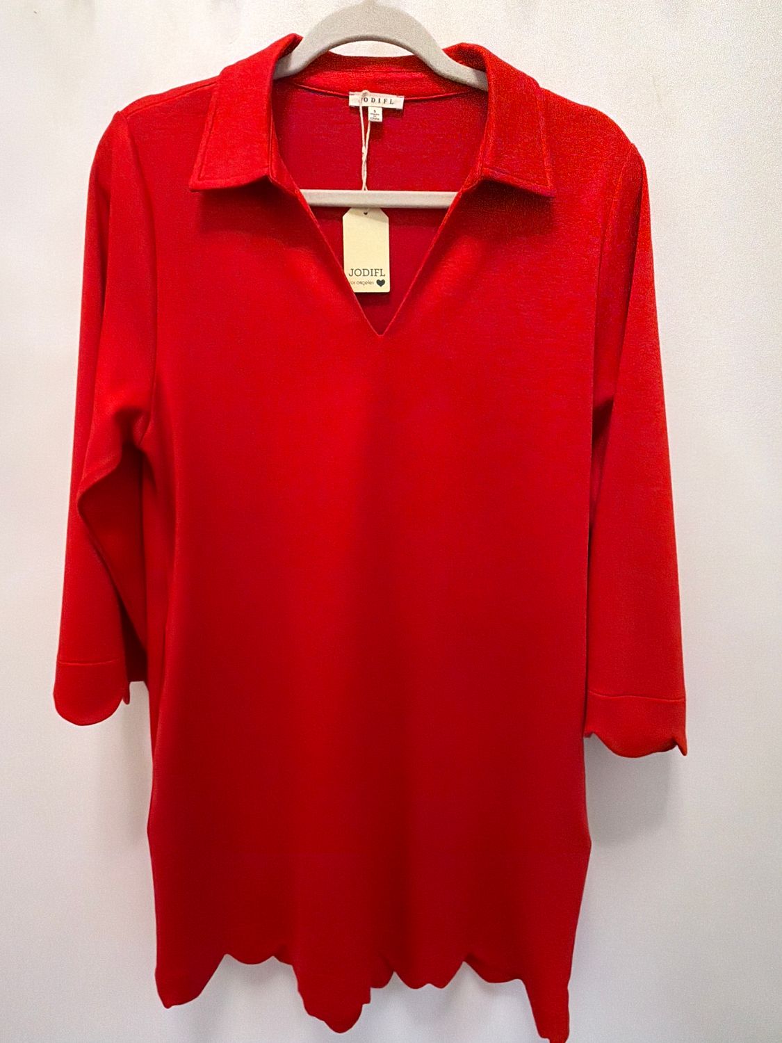 Soft Texture Solid Dress, Color: Red, Size: L