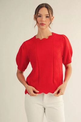 Puff Sleeve Knit Top