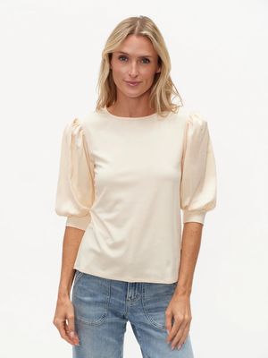 Mixed Media Satin S/S Top