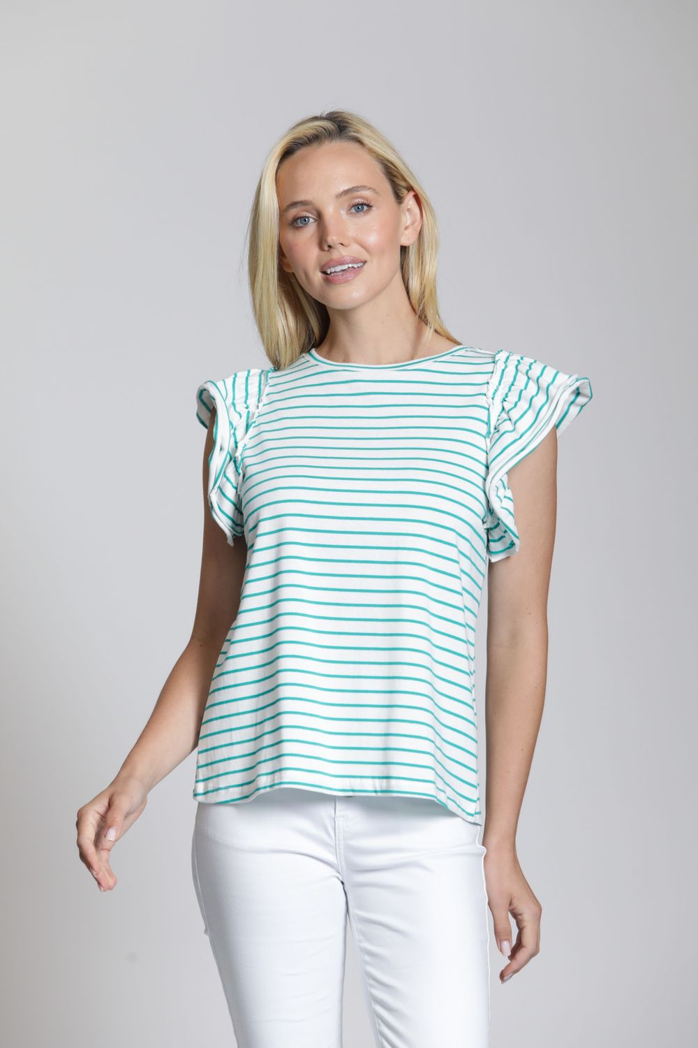 Ruffle Cap Sleeve Tee